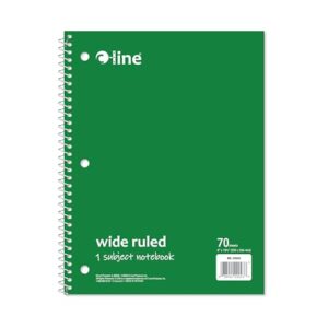 C-Line 1 Subject Notebook, Wide Ruled, Green, 70 Sheets (22043)