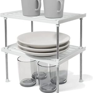 carrotez Stackable Kitchen Cabinet Organizer Set of 2 - White