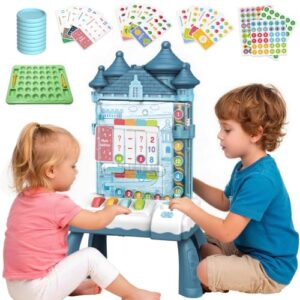 Castle Coin Drop Montessori Toy, Color Sorting Math Game Gift Ages 3-6