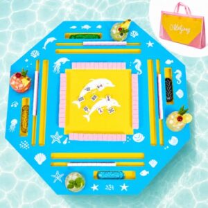 Charm&Cstay 36" Foldable Floating Mahjong Table for Pool, Poker & Dominoes