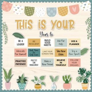 Classroom Bulletin Board Decorations Set, Growth Mindset Classroom Decor, SEL Positive Affirmation Posters, Motivational Bulletin Board School Wall Decor for Students, Elementary Teacher Supplies