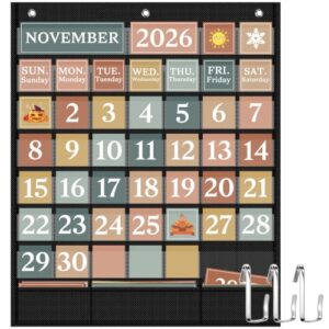 Classroom Calendar Pocket Chart Set – 118 Cards, Bulletin Board & Wall
