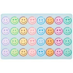 Classroom Rug 5x7 ft, Pastel Smiley Face Educational Carpet