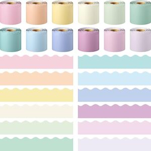 Ctosree 12 Roll 630 Ft Bulletin Board Borders Classroom,Pastel Color