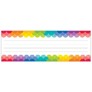 CTP Painted Palette Rainbow Scallops Name Plates, Set of 36, 9.5” x 3.25” Each (Creative Teaching Press 4401)
