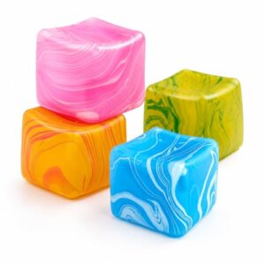 Cube Squishy Toy, Slow Rising Stress Cube Fidget Toys (Colorful4)
