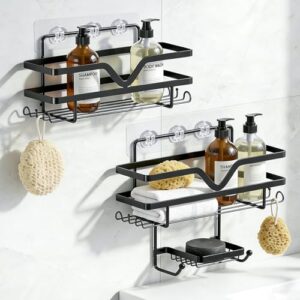 Depecal Adhesive Shower Caddy No Drilling Bathroom Organizers, 3 Pack