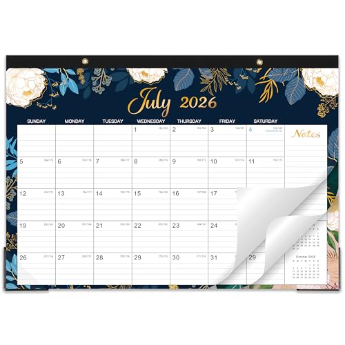 Desk Calendar 2026-2027 - Jul. 2026 - Dec. 2027, 18 Months Large Monthly Desk Calendar, 17" x 12", Desk Pad, Large Ruled Blocks, To-do List & Notes, Best Desk/Wall Calendar for Planning or Organizing