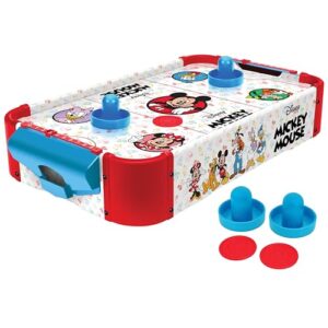 Disney Mickey & Friends Wooden Tabletop Air Hockey Game, 2-Player, Ages 4+