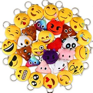 Dreampark Emoticon Keychains Party Favors: Plush Emoticon Party Supplies