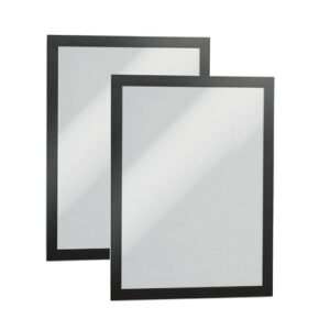 Durable Duraframe Self-Adhesive Magnetic Frame Black - Letter Size 8.5" x 11" - Document Frame For Internal Signage - Self-Adhesive Attachment - Pack of 2