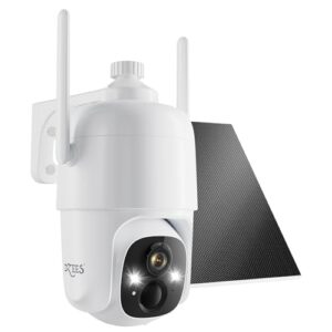 Dzees 2K Solar Security Camera Outdoor Wireless, 360° PTZ Battery Camera