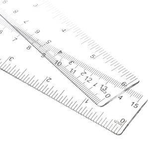 EBOOT 2 Pcs Acrylic Rulers Clear Plastic Rulers Straight Ruler, 6 Inch