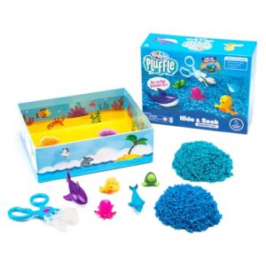 Educational Insights Pluffle Hide & Seek Sensory Set - Tactile Sensory Toys for Toddlers 3-4, Mess Free Slime Alternative, Satisfying Foam Sand Bin Filler, All-in-One Kit with Tools and Supplies