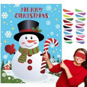 EMPOF Pin The Nose on The Snowman Christmas Games for Kids Family Party
