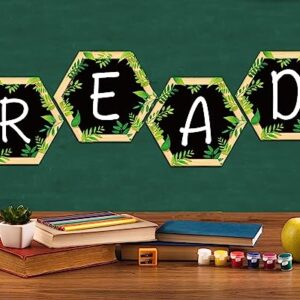 Eucalyptus Reading Posters for Classroom Decor Farmhouse Greenery Library Bulletin Board Decorations Read Signs Letter Banner for Preschool Elementary Classroom School