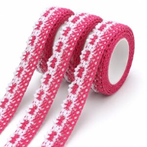 EupHHonycs 3 Rolls 0.6" Wide 1 Yards Lace Washi Tape Self-Adhesive Lace Ribbon