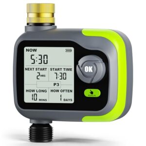 Evernexta Sprinkler Timer, Watering Timer for Garden Hose, Programmable Hose Faucet Timers w/Rain Delay, Outdoor Soaker Automatic& Manual Drip Irrigation Controller System for Lawn Yard Greenhouse