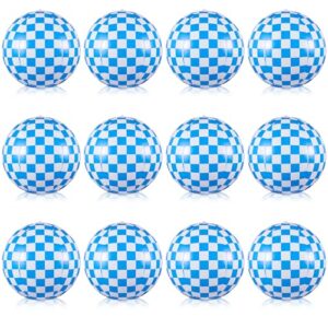 FairySandy 12 Pack Beach Balls, 12 Inch Blue and White Checkered Themed Beach Balls Bulk Inflatable Large Floating Ball for Summer Swimming Pool Activities Game Gift Birthday Party Supplies