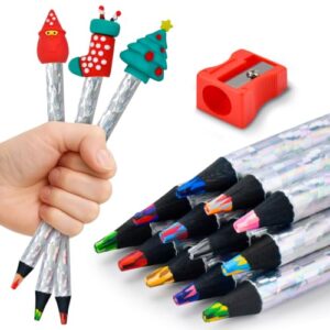 FilmHOO 12 Rainbow Colored Pencils,Stocking Stuffers for Kids 4-12 Year Old