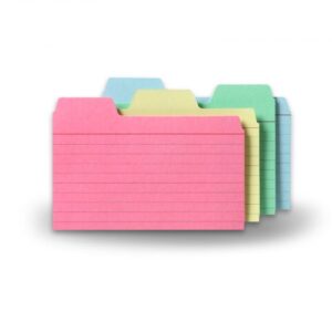 Find It Tabbed Index Cards, 3 x 5 Inches, Assorted Colors, Ruled, 48-Pack