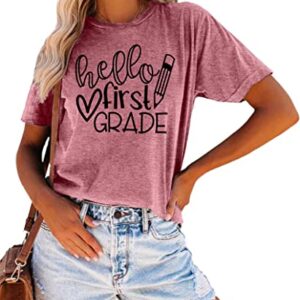 First Grade Teacher Shirts Teacher Shirt for Women First Day of School Tee