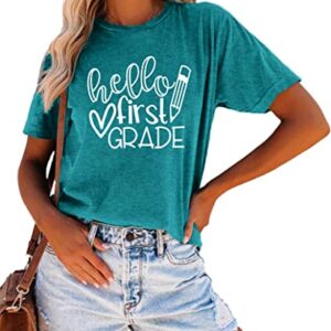 First Grade Teacher Shirts Teacher Shirt for Women First Day of School Tee
