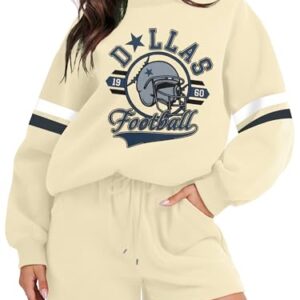 Football Short Sets Women Game Day 2 Piece Outfits Football Matching Sets