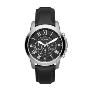 Fossil Men's Watch, Grant Quartz Chronograph Watch, Black/Silver