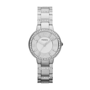 Fossil Women's Watch, Virginia Quartz Stainless Steel Three-Hand Watch for Women, Color: Silver Glitz