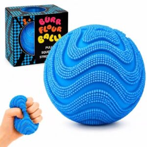 Fuzz Ball Squishy Stress Ball,Soft Fidget Squishy Fuzz Squeeze Ball for Adults,Anxiety Stress Relief Toys,Party Favors Gift for Adults (Blue Ball)
