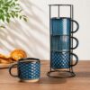 GBhome 12 OZ Stackable Coffee Mugs Set of 4, Ceramic Coffee Cups Set