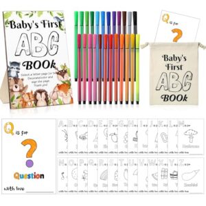 Geelin 52 Pcs ABC Book Baby Shower Activities Alphabet Card, Woodland