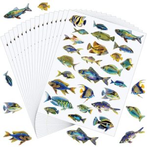 Geyee 20 Sheets Realistic Fish Stickers, 520 Pcs Fishing Decals, Cool