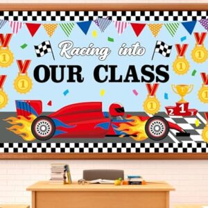 gisgfim Racing Car Bulletin Board Decorations Racing Into Our Class Paper Cutouts Motivational Cars Medal Bulletin Board Set for Back to School Teacher Classroom Kindergarten Wall Decor Supplies