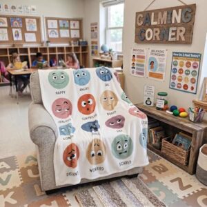 Hahafelt 50x60 Inch Calm Down Throw Blanket Classroom Calming Corner Items