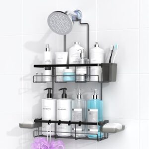 Hanging Shower Caddy Over Showerhead - Rustproof No Drill Shower Organizer