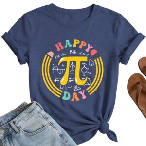Happy Pi Day Shirt for Women - Pi Spiral Symbol Shirts Math Teacher Tee Tops