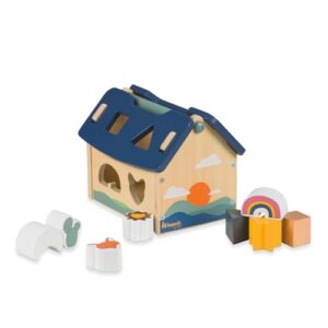hauck Sort N Build - Baby Shape Sorter House with 8 Blocks 1+ Years, Early Development & Activity Toy Trains Motor Skills & Hand Eye Coordination, Toddler Learning Toy