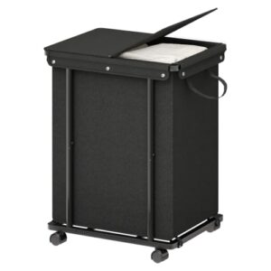 HOOBRO Laundry Hamper with Wheels and Lid, 166L Rolling Laundry Basket