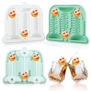 Hoolerry Ice Cube Molds Cube Trays Fun Shape Silicone, Green, Vivid Style
