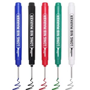 IOMDRWU 5 PCS Long Nib Marker Pens, 20mm Deep Hole Marker Pens