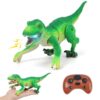 IQKidz RC Dinosaur Toy for Kids 3-5, Realistic Walking Tyrannosaurus Dino Robot for Boy and Girl, Small Electronic Pets as Gift for Age 4 6 7 8 9 10-12 Year Old