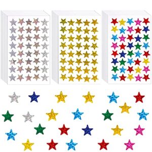 JANYUN 2240-Piece Holographic Metallic Foil Star Stickers for Potty Reward