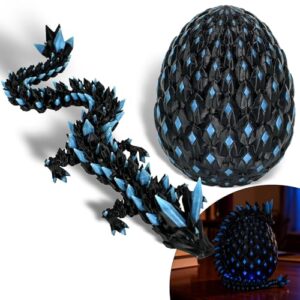 JANZOMM 12.5" 3D Printed Crystal Dragon Glow-in-the-Dark Version, Dragon Egg, 3D Printed Animals, Toy Figure, Christmas Stocking Stuffers for Kids