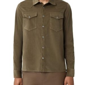 John Varvatos Men's Andres Shirt, Fossil Grey