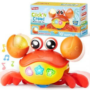 JOVA Play-Act Infant Baby Toys Musical Crab, Crawling Tummy Time Toys 18M+