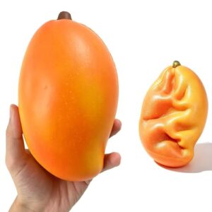 Jumbo Gold Mango Squishy Toy, Slow Rising Scented Fruit