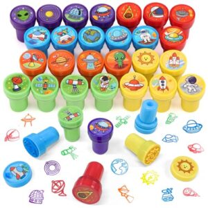 Kesote Space Party Favors, 26pcs Space Stamps Set for Kids Galaxy Birthday Party Crafts Supplies Stuffer Treat Gift Goodie Bag Filler