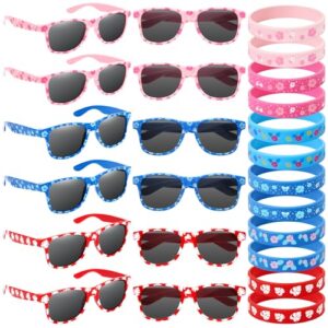 Kingdder 48 Pcs Hawaii Flower Sunglasses Wristbands Party Favors